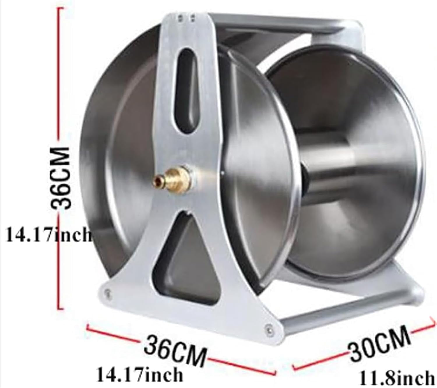 Stainless Steel Garden Hose Reel, High Pressure Washer Hose Reel, Wall/Floor Mounted Metal Water Hose Reel with Handle and Mounting Bracket, for Yard Garden Farm and Patio