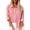 Pink, variant on BELLZELY Women's Tops Long Sleeve for Winter Womens Solid Color Button Down Shirts V Neck Loose Blouse Longt Sleeve Casual Work Tunic Tops With Pocket