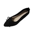thumbnail image 2 of Willtoo Women's Pointed Toe Flats Shoes for Ladies Girls Cute Bowknot Knit Breathable Comfortable Slip On Casual Dressy Ballet Flats for Walking Work Business Black, 2 of 5