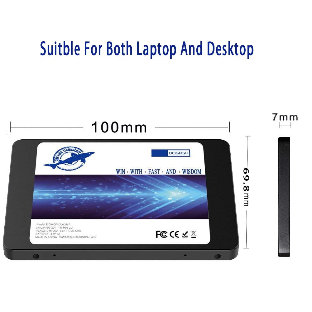 Dogfish SSD 4TB SATA3 2.5 inch Internal Solid State Drive SATAIII 6 Gb/s High-Performance 7MM Height SSD (4TB, 2.5''SATA3)