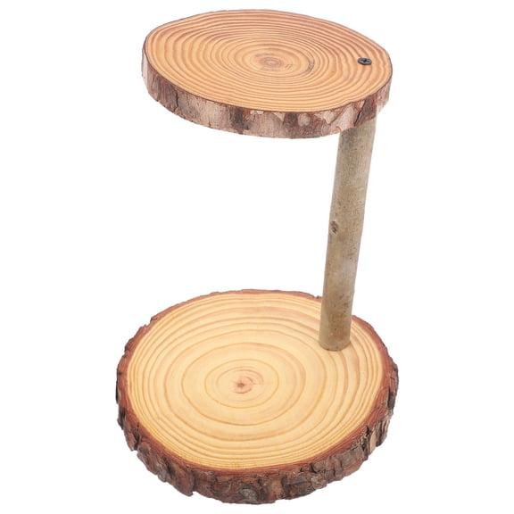 TABLZONE Brown Wood Cake Stand and Plant Pot Holder Balcony Display Storage Rack 1 Pc