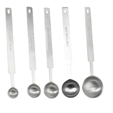 

Aosijia 5 Pcs Stainless Steel Coffee Measuring Scoop Spoons Long Handle Tablespoon for Ground Coffee Bean Tea Sugar Flour Liquid