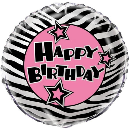 18" Foil Zebra Print Balloon