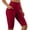 Red, variant on BLVB Biker Yoga Shorts with Pockets for Women High Waisted Athletic Running Workout Gym Knee Length Leggings Capri Pants