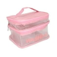 Clear Makeup Bag with Zipper Double Layer Travel Toiletry Bags