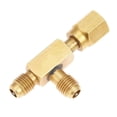 thumbnail image 1 of Tee Adapter 1/4X1/4X1/4SAE Flare Add Micron Gauge Set Vacuum Pump Access D2Q8, 1 of 9