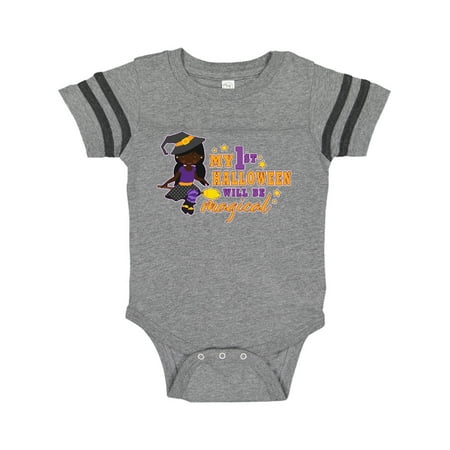 

Inktastic My 1st Halloween will be Magical with Black Haired Witch Gift Baby Girl Bodysuit