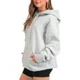 thumbnail image 3 of Aon Apparel Women's Grey Hoodie - Breathable Cotton Blend, Comfy Pullover with Pockets, Perfect Looking Stylish Fit Gray Hoodie Women (Heather Grey M), 3 of 12