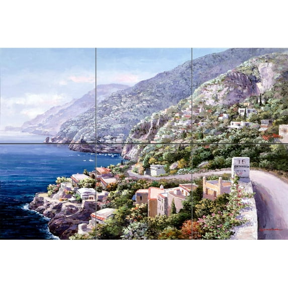 Tile Mural Kitchen Backsplash - Positano - by Sam Park/Soho Editions