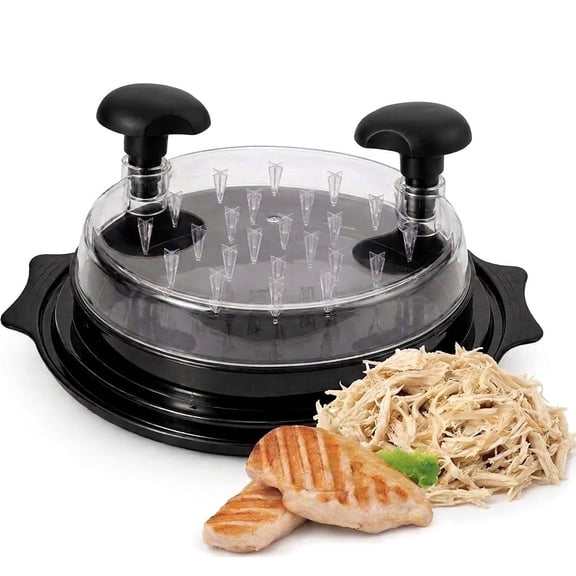 Chicken Shredder Grinder tool, Manual Meat Grinder for Chicken Breast & Beef, Large Chicken Shredder with Mid Food Tray, Non-Slip Base, BPA-Free, Dishwasher Safe, Black
