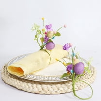 Coollooc Heart Flower Napkin Rings for Valentine's Day, Heart Napkin Holder with Floral Wedding Table Decor, Suitable for Christmas Wedding Mother’s Day Holiday Banquet Decor(C Style,6Pcs)