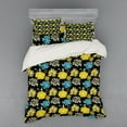 thumbnail image 2 of Ambesonne Floral Bedding Set 3 Pcs, Jasmine Peony Design, Twin, Charcoal Grey Yellow, 2 of 3