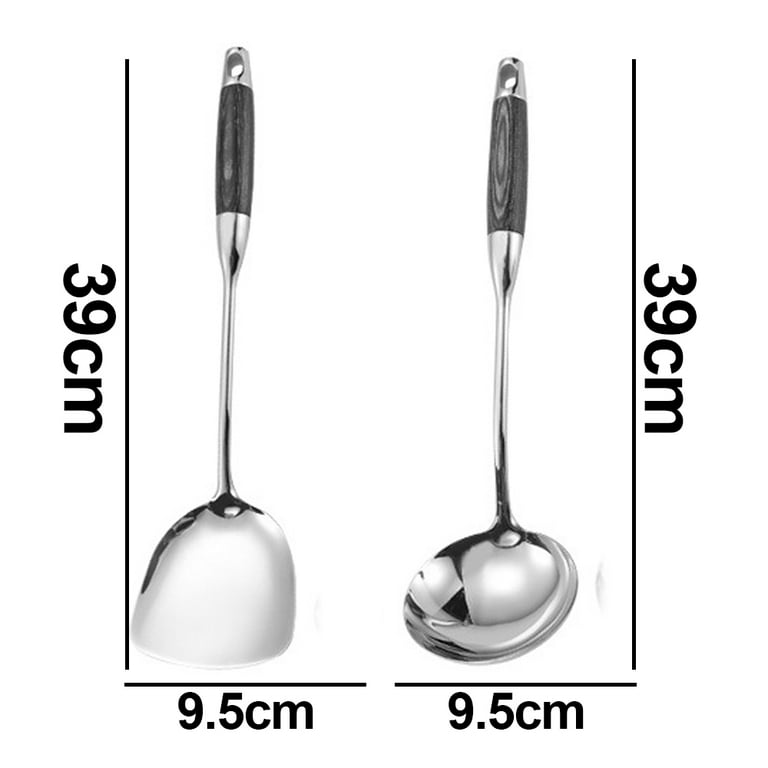 Standcn 304 stainless steel kitchen utensils set with holder - 7 pcs metal  cooking spoons, kitchen tools