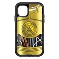thumbnail image 1 of DistinctInk Custom SKIN / DECAL compatible with OtterBox Defender for iPhone 11 Pro MAX (6.5" Screen) - C3PO-inspired gold with wires, 1 of 5