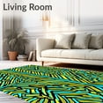 thumbnail image 2 of ODIKA 8'x10' Machine Washable Non-Slip Area Rug, Zigzag Chevron with Bold Striped Arrangement High Traffic Rug with Pad, Yellow, 593678, 2 of 8