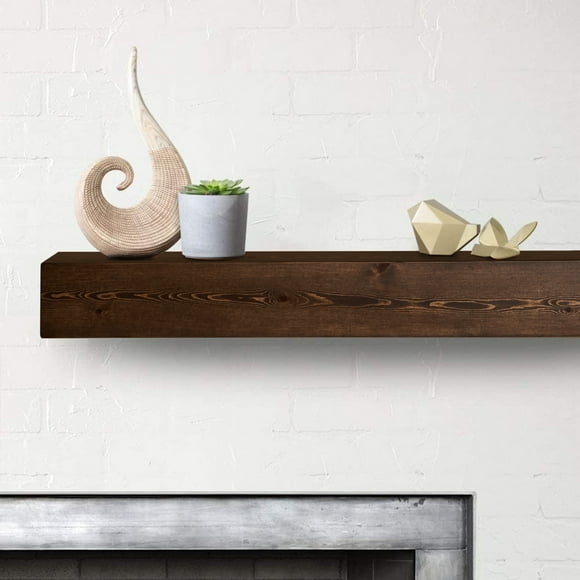Luxe Surface 72 inch Floating Shelves Dark Color Wood Fireplace Mantel