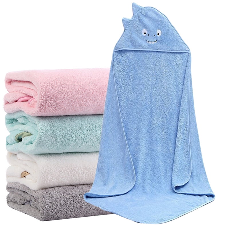TureClos Cute Cartoon Kids Baby Absorbent Hooded Bath Towel Wrap