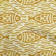 thumbnail image 1 of oneOone Rayon Dark Mustard Fabric Asian Block Fish Sewing Craft Projects Fabric Prints By Yard 56 Inch Wide, 1 of 4