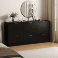 thumbnail image 6 of Dtwnek Modern Wood Storage Cabinet with Handle, 9 Drawer Dresser for Bedroom, Living Room, Hallway, Black, 6 of 9