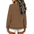 thumbnail image 3 of Women's Long Sleeve Crewneck Oversized Sweatshirts Loose Fit Pullover Tops Soft Cute Shirts Work＆Casual Daily Lounge Wear Fall Winter Clothes, 3 of 3