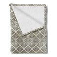 thumbnail image 2 of Damask Soft Flannel Fleece Throw Blanket, Damask Tile Illustration in Vintage Style Floral Swirls Abstract Design, Cozy Plush for Indoor and Outdoor Use, 60" x 80", Off White and Black, by Ambesonne, 2 of 5