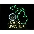 thumbnail image 1 of Desung Brand New Jack Daniels Lives Here Michigan Old Number 7 No. 7 #7 Whiskey Neon Sign Lamp Glass Beer Bar Pub Man Cave Sports Store Shop Wall Decor Neon Light 24"x 20" WM76, 1 of 1