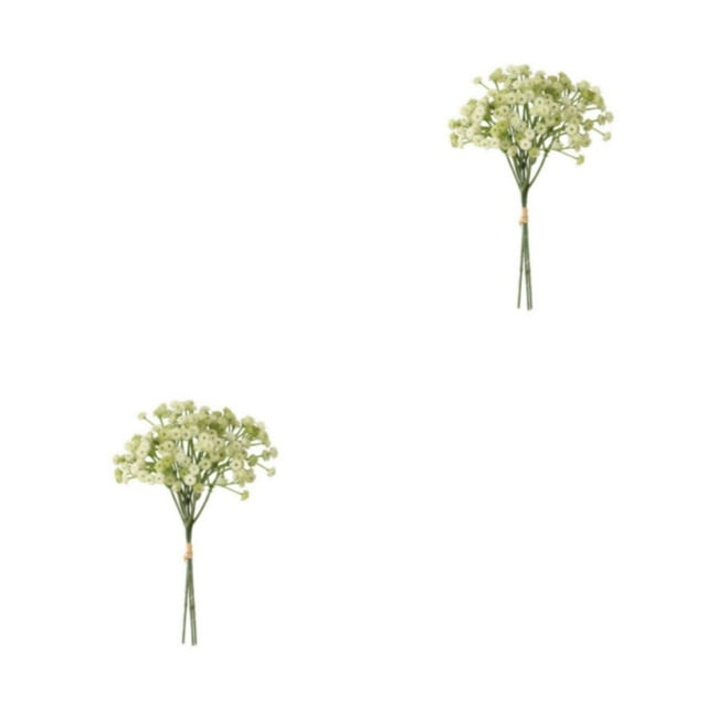 Flores artificiales para bebés Inteprter Manojo de flores Ramos falsos de cena Arreglo de guirnaldas Verde 2piezas
