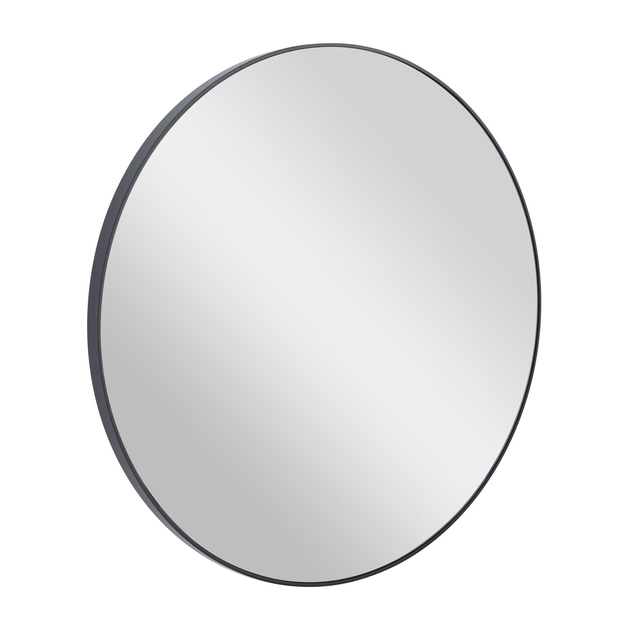 DecMode 30" x 30" Black Wall Mirror with Thin Frame