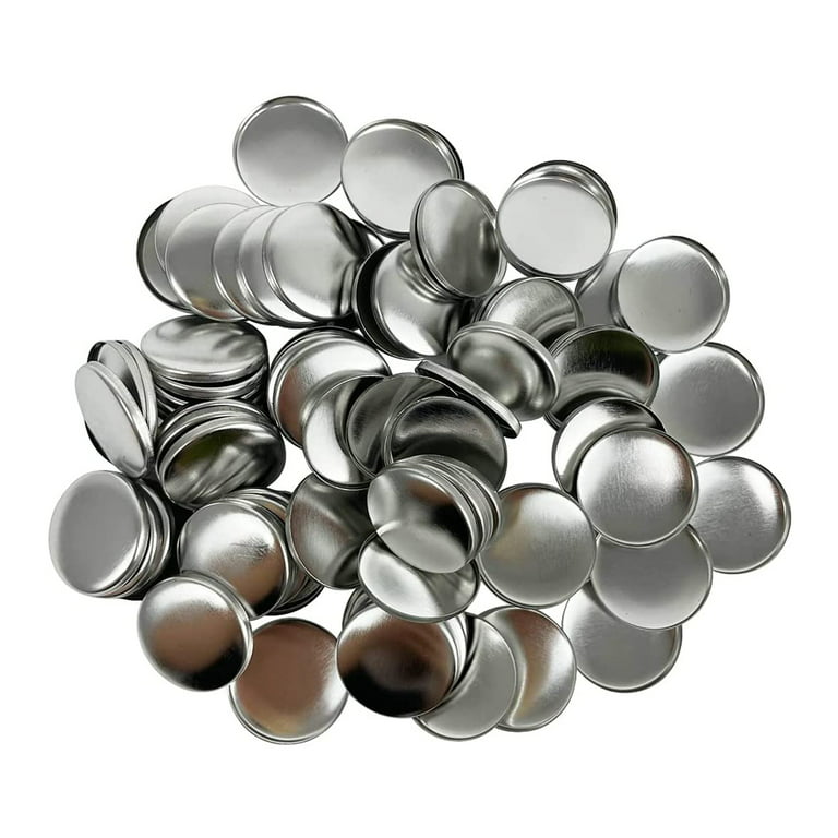 IRONWALLS 100 Sets 58mm Button Parts, 2-1/4”/2.25” Metal Button Supplies for Badge Button Maker Machine, Round Blank Button Pins Includes Metal