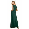thumbnail image 7 of 2025 Women Summer Round Neck Casual Loose Split Wrinkle-Free Long Maxi Beach Dress with Pockets, 7 of 7