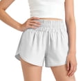 thumbnail image 6 of Girls Dolphin Hem High Waisted Quick Dry Athletic Running Shorts for Tween Girls Elastic Waistband White,Size 5-6T, 6 of 8