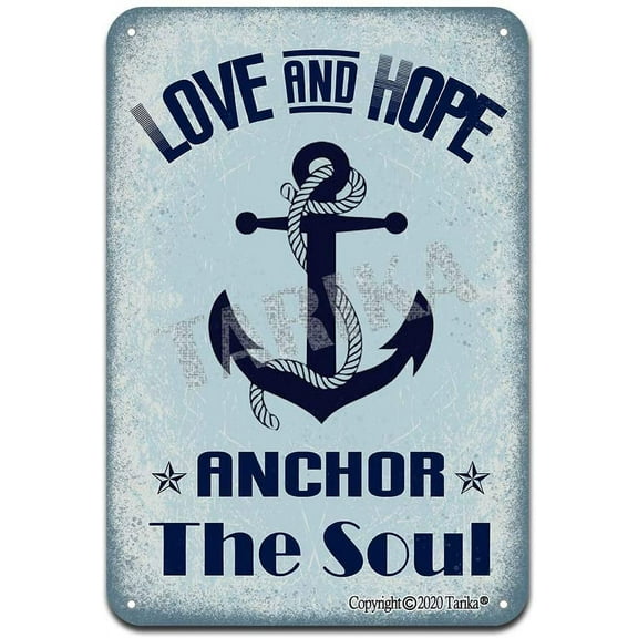 Love and Hope Anchor The Soul Iron Poster Painting Tin Sign Vintage Wall Decor for Cafe Bar Pub Home Beer Decoration Crafts