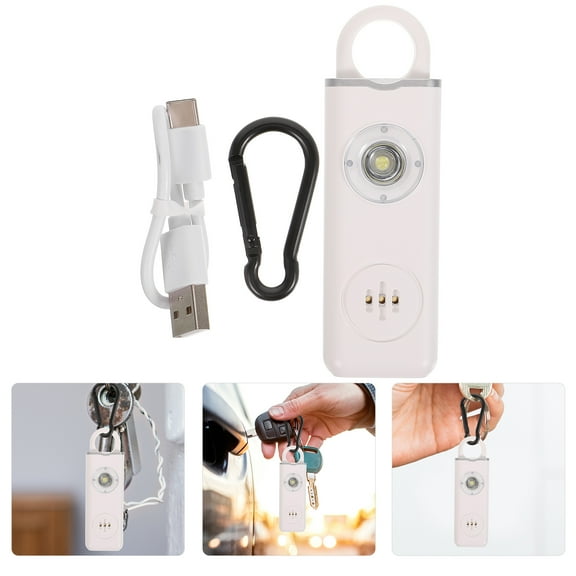 jojofuny Rechargeable Personal Alarm White 1 Set 3.9x1.2in