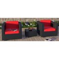 thumbnail image 1 of Modway Burrow Ensemble de Canapé de Patio Extérieur 3 Pcs en Espresso Rouge, 1 of 4