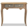 thumbnail image 3 of Baxton Studio Clarice Wood and Metal 2-Drawer Console Table in Natural Brown, 3 of 8