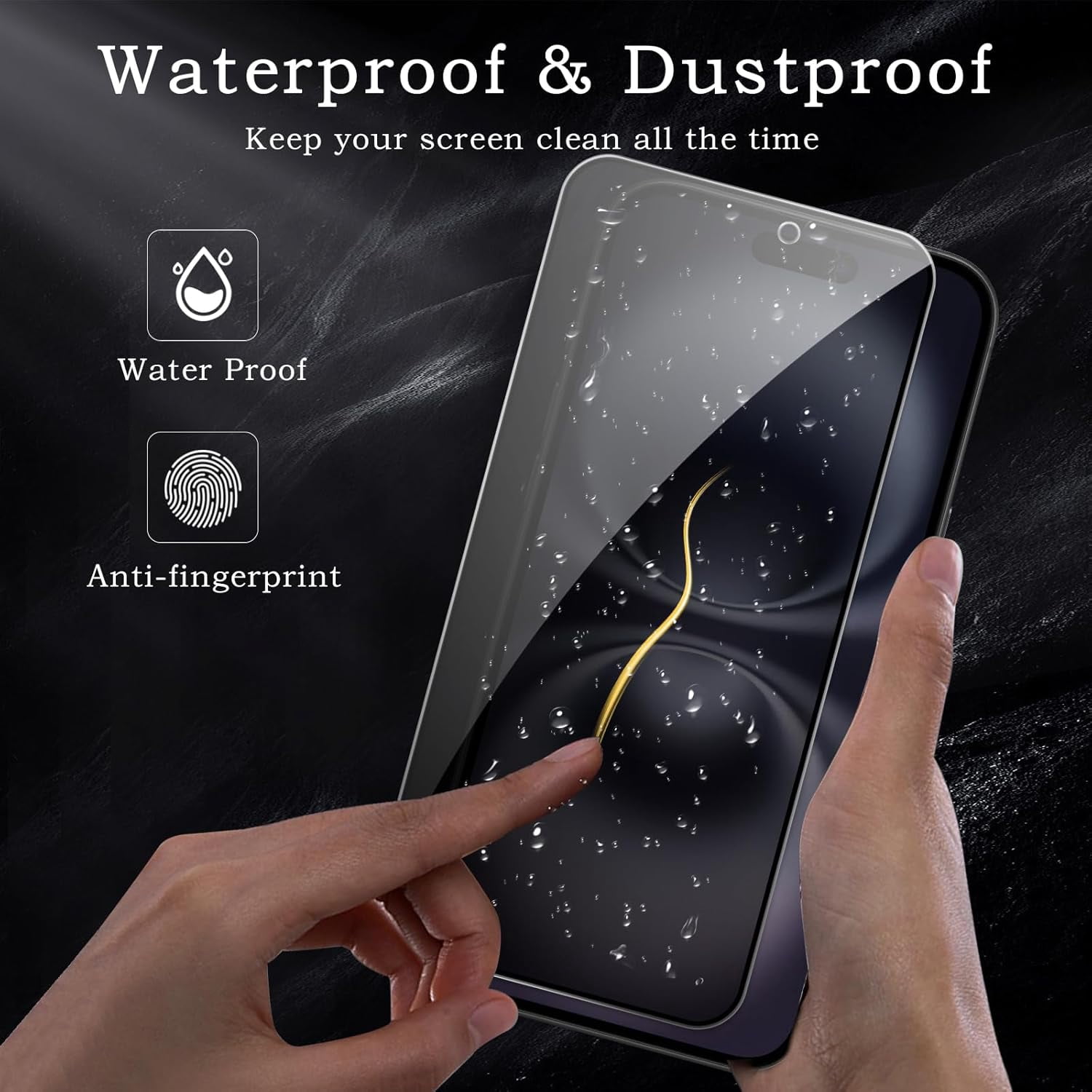 NEOYFC for Screen Protector for iPhone 17, Shatterproof Tempered Glass Accessories, Anti Spy Tempered Glass Film, Case Friendly Ultra Resistant 9H Hardness Anti-Glare HD Black -3 Pack