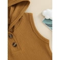 thumbnail image 6 of Musuos Infant Boy Summer Tank Romper 3M 6M 12M 18M Solid Color Ribbed Sleeveless Hood Bodysuit for Baby, 6 of 9