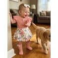 thumbnail image 5 of BemeyourBBs Infant Baby Girl Spring Summer Fall Clothes Floral Romper Dress with Socks Ruffle Short Sleeve Dress Bodysuit Bow Headband and Stockings Set 2 Pieces Outfit, 5 of 9