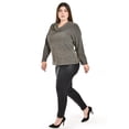 thumbnail image 2 of Blusa Cuello Drapeado Roman Fashion Tallas Extras 11904 Cafe Talla 38, 2 of 5