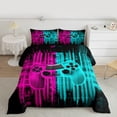 thumbnail image 2 of Homewish Futuristic Game Console Bedding Comforter Set, Fuchsia Cyan Gamepad Gamer Twin Comforter Sets, Teens Kids Girls Boys Reversible Bedding Set, Ultra Soft Bedroom Decor, 2 Pieces, 2 of 8
