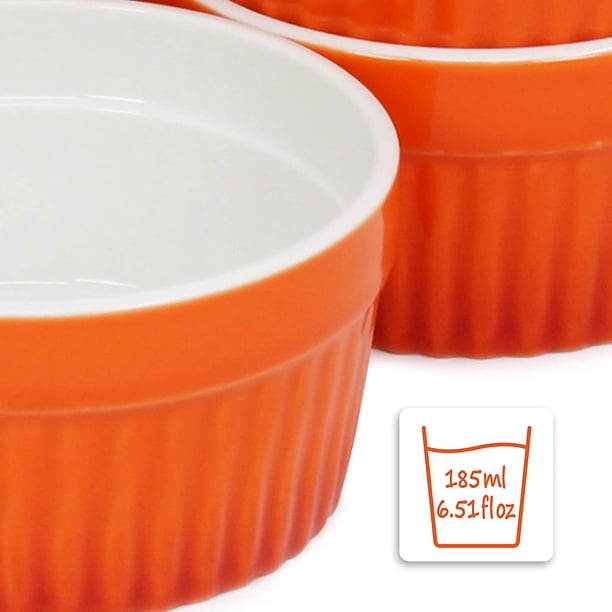 Juego De 6 Cuencos De Crema Brulee De Cerámica | Aptos Para Horno Y Nevera - Ideales Para Postres Y Platos Pequeños