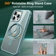 thumbnail image 2 of ELEHOLD Case for iPhone 16 Pro Max, Military Grade Protection Translucent Matte Case with 360° Rotatable Magnetic Ring Stand,Blue, 2 of 7