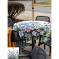 thumbnail image 5 of Outdoor Tablecloth with Umbrella Hole for Patio/Picnic/Party/Camping, Blue Spring Floral Waterproof Table Cloth Square Cover Washable, Pink Flowers Butterfly Pastoral (60"x 60"), 5 of 8