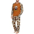 thumbnail image 4 of DORKASM Men's Halloween Pajamas Sets 2 Piece Long Sleeve Loungewear | Breathable Pj Shirts & Soft Cozy Halloween Pajama Pants with PocketsPumpkin Graphic Sleepwear Beige S, 4 of 5