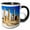 Black/White, variant on 3drose, Doric Temple of Athena, Lindos, Rhodes. Greece., 15oz Two-tone Black Mug