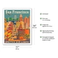thumbnail image 2 of San Francisco California - Cable Car in Chinatown - United Air Lines - Vintage Airline Travel Poster by Joseph Fehér c.1950s - Fine Art Matte Paper Print (Unframed) 11x14in, 2 of 4
