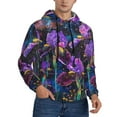 thumbnail image 2 of Wukai Starry Night Iris Field Print Men Hoodies Fleece Sweatshirts Long Sleeve Sweaters Pullover Fall Outfits Winter Clothes-4X-Large, 2 of 7