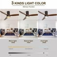 thumbnail image 4 of 52"Flush Mount Ceiling Fan with Light and Remote Modern Ceiling Fan 6-Speed Reversible DC Motor Bedroom Ceiling Fan, 4 of 7