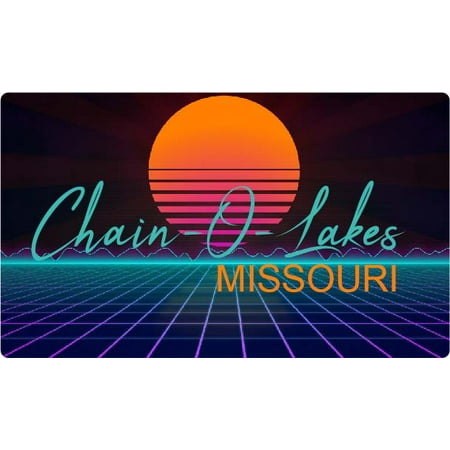 

Chain-O-Lakes Missouri 4 X 2.25-Inch Fridge Magnet Retro Neon Design