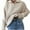 Beige, variant on Amidoa Womens Sweaters Zip-up Beige Long Sleeve Plus Size Solid Pullover Warm Knit Sweaters Cardigans for Women Trendy L